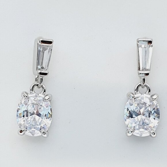 925 Sterling Silver CZ Stud Earrings for Women/Girl, US925P1218 - Picture 2 of 7